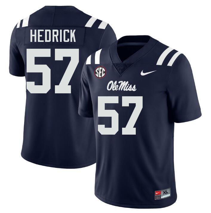Ole Miss Rebels #57 TJ Hedrick College Football Jerseys Stitched-Navy